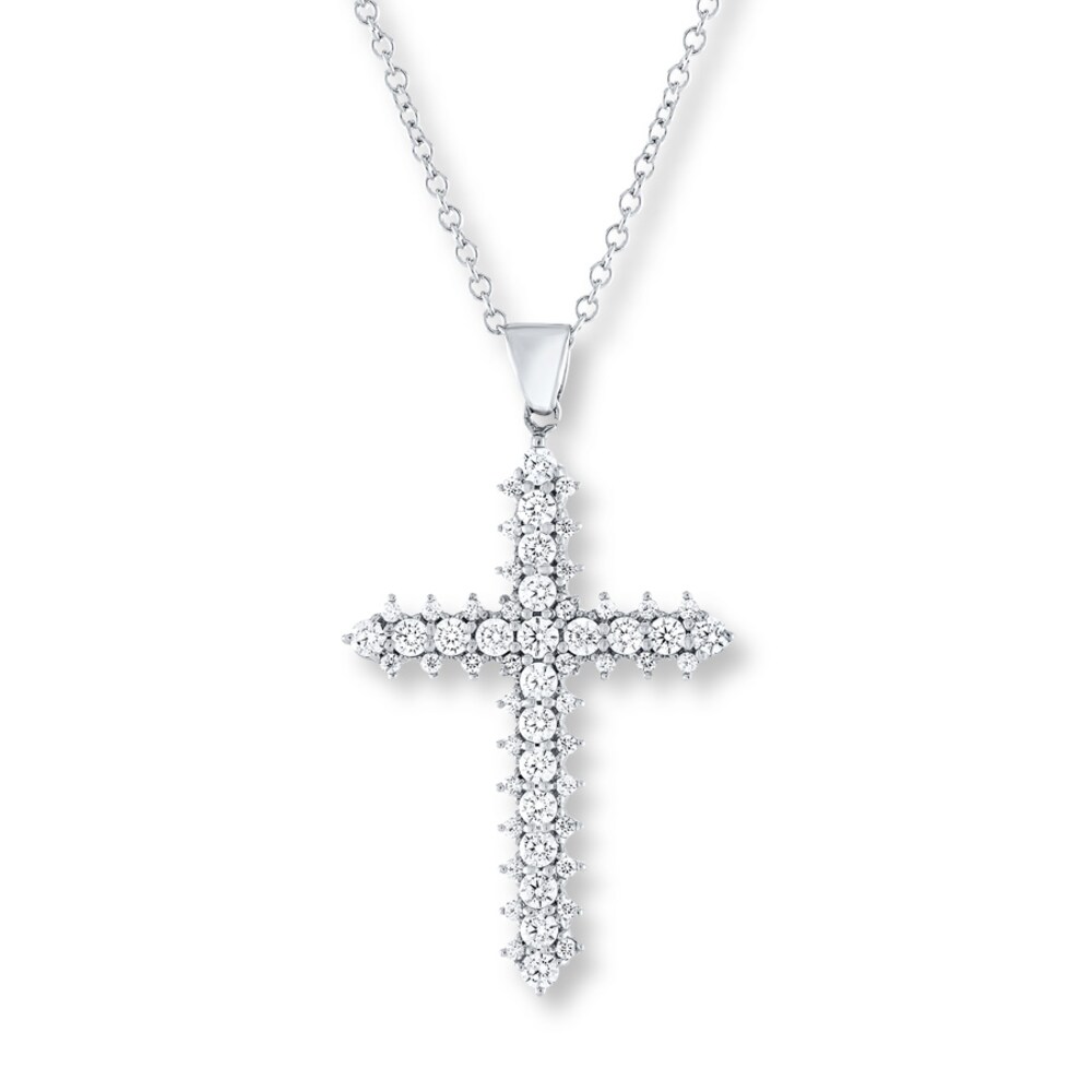 Diamond Cross Necklace 3/4 ct tw Round-cut 14K White Gold NVHoTY5C Diamond Cross Necklace 3/4 ct tw Round-cut 14K White Gold NVHoTY5C