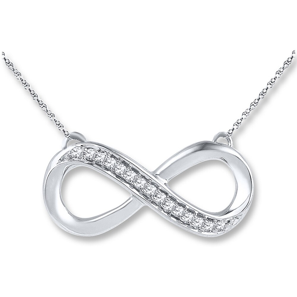 Diamond Infinity Necklace 1/10 ct tw Round-cut Sterling Silver NdIqJ48j Diamond Infinity Necklace 1/10 ct tw Round-cut Sterling Silver NdIqJ48j