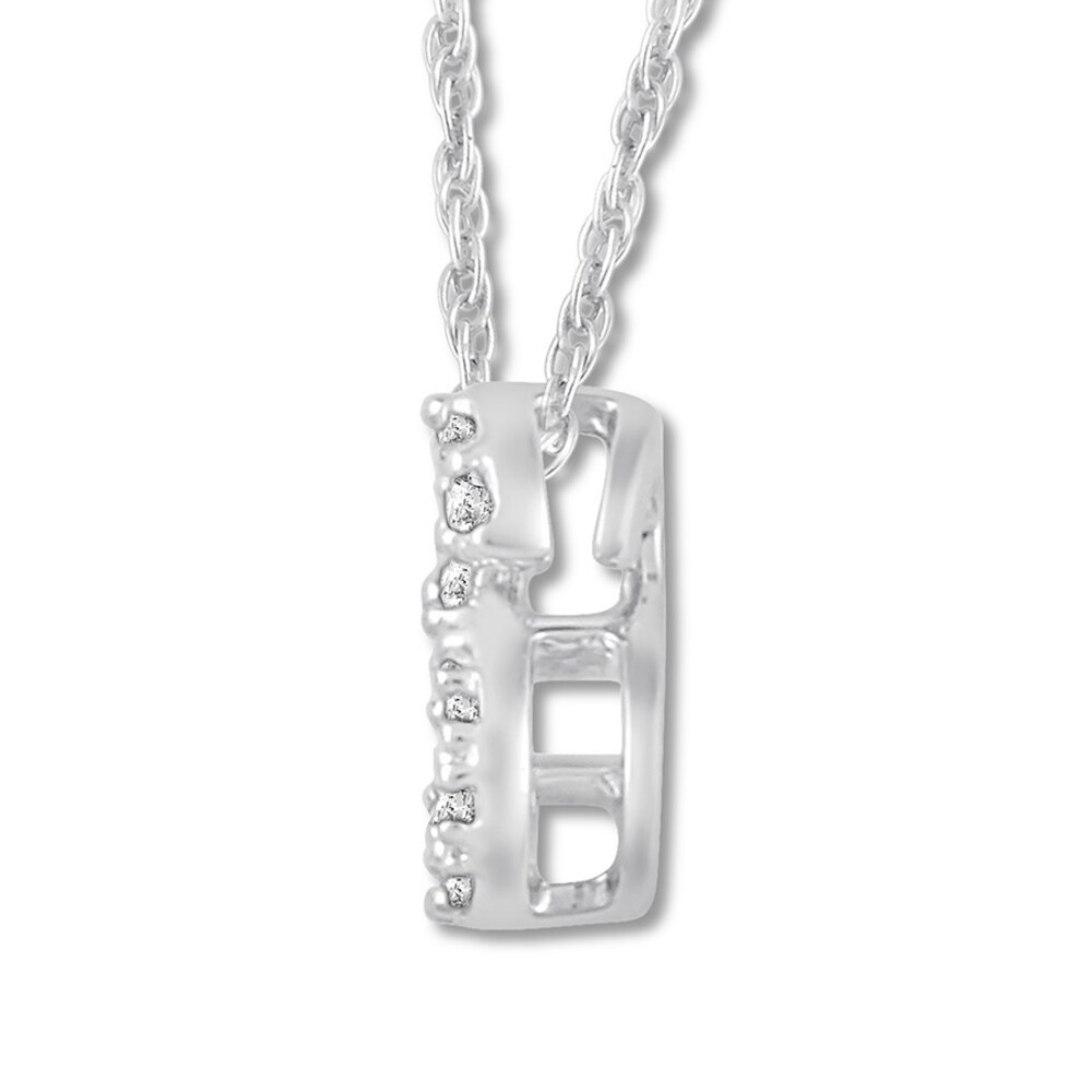 Diamond Initial S Necklace 1/20 ct tw Round-cut 10K White Gold NfmA5NLH Diamond Initial S Necklace 1/20 ct tw Round-cut 10K White Gold NfmA5NLH