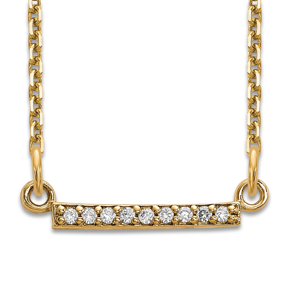 Diamond Accent Bar Necklace Round 14K Yellow Gold 18" Njn0RaLN Diamond Accent Bar Necklace Round 14K Yellow Gold 18" Njn0RaLN