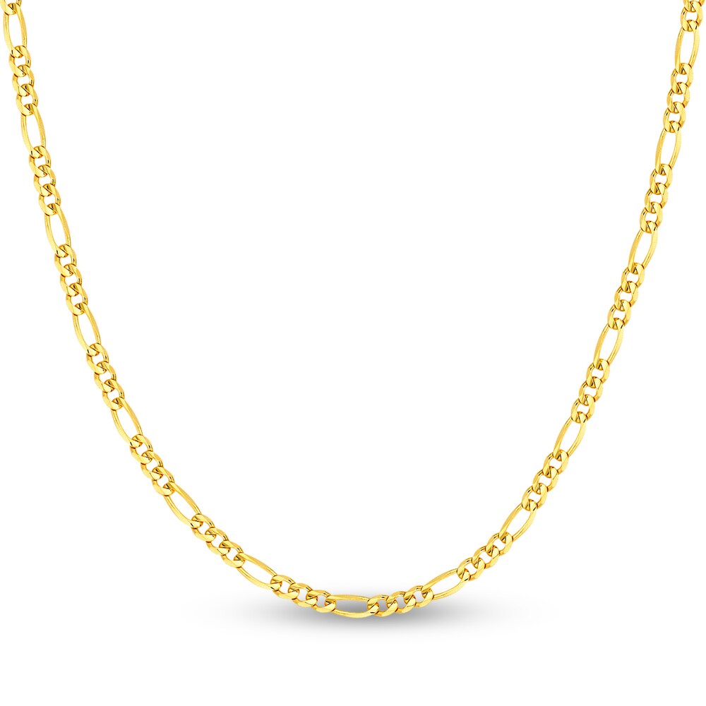 Figaro Chain Necklace 14K Yellow Gold 24" NkMLGvo3 Figaro Chain Necklace 14K Yellow Gold 24" NkMLGvo3