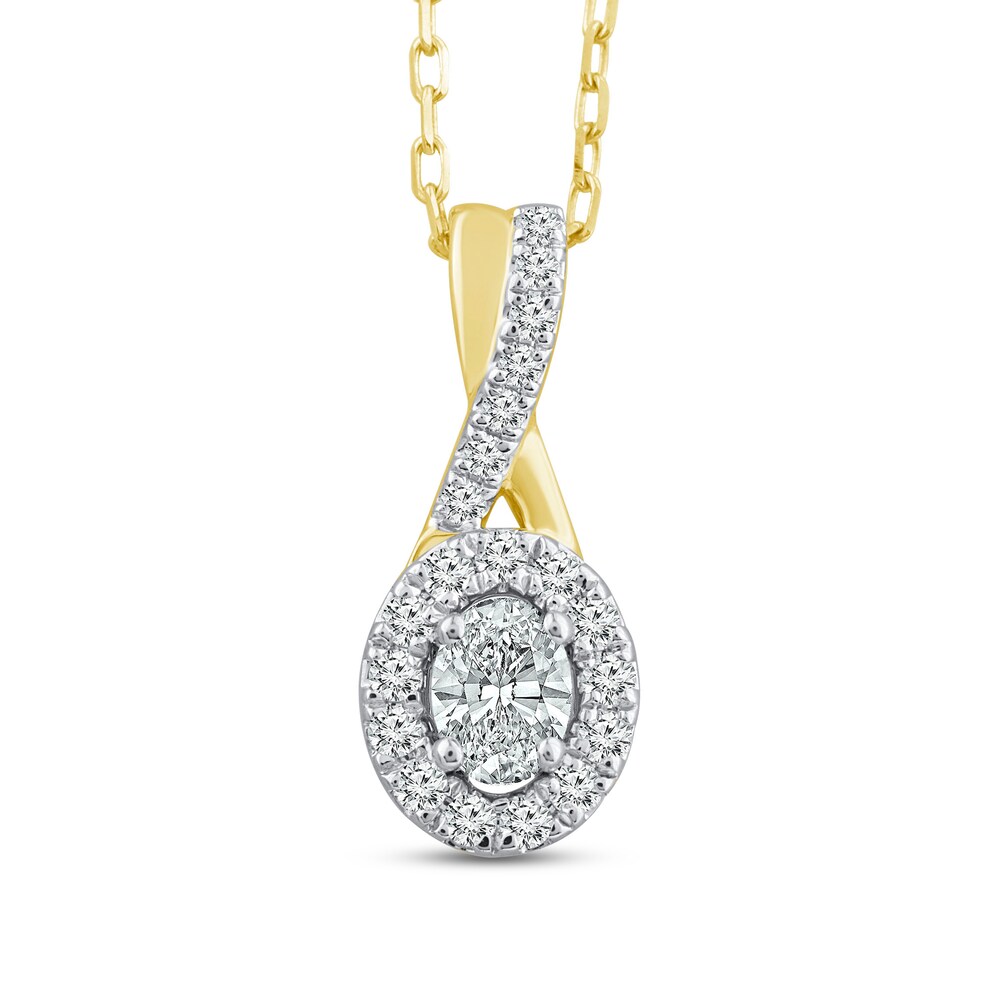Diamond Necklace 1/3 ct tw Oval/Round 10K Yellow Gold Nl8Xzpzr Diamond Necklace 1/3 ct tw Oval/Round 10K Yellow Gold Nl8Xzpzr