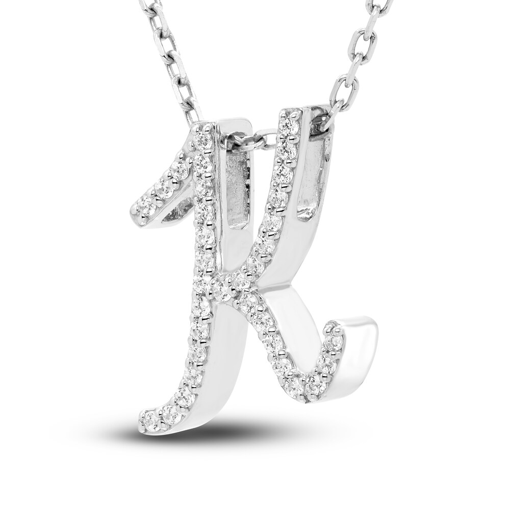 Diamond Initial K Pendant Necklace 1/10 ct tw Round 10K White Gold NmPPQRGu Diamond Initial K Pendant Necklace 1/10 ct tw Round 10K White Gold NmPPQRGu