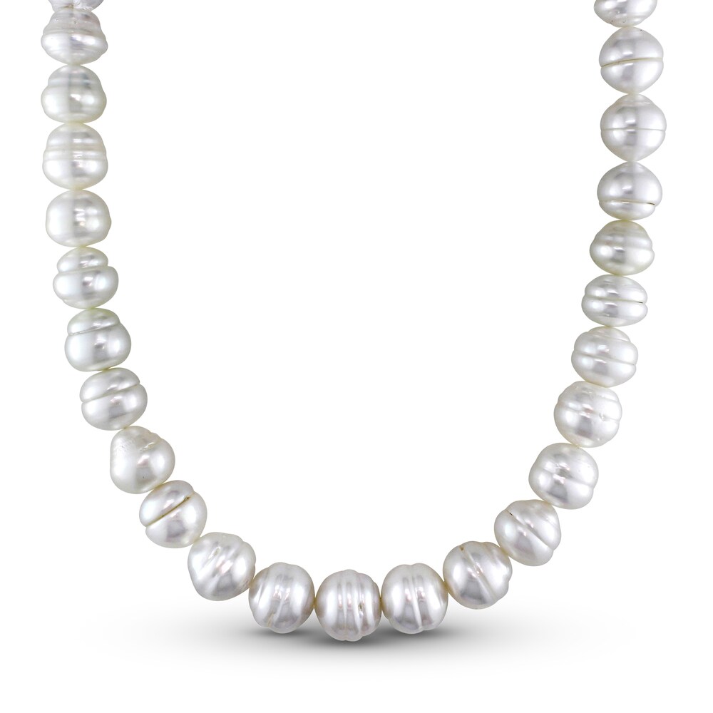 Cultured South Sea Pearl Necklace 1/20 ct tw Round 14K Yellow Gold 18" Ns5I6K5z Cultured South Sea Pearl Necklace 1/20 ct tw Round 14K Yellow Gold 18" Ns5I6K5z
