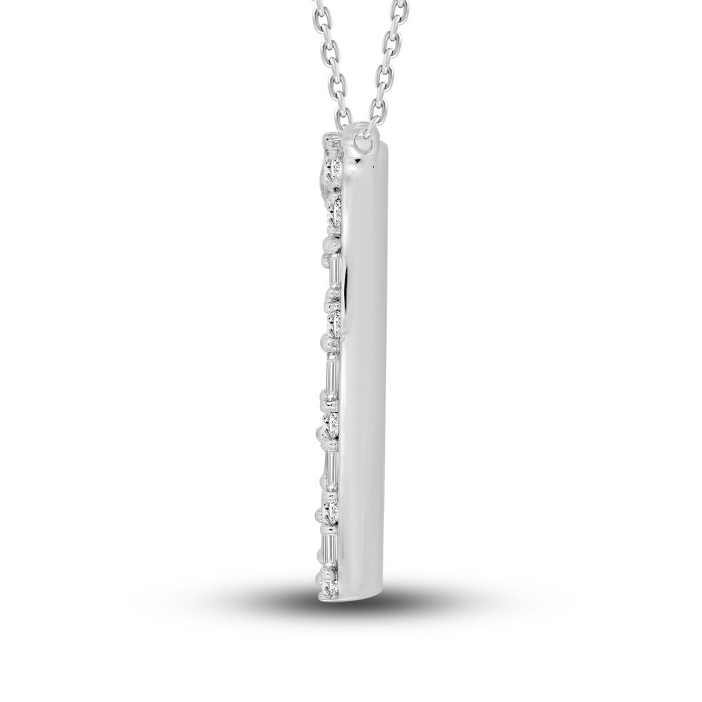 Diamond Heart Necklace 1/3 ct tw Round/Baguette 10K White Gold NwvCXxnt Diamond Heart Necklace 1/3 ct tw Round/Baguette 10K White Gold NwvCXxnt