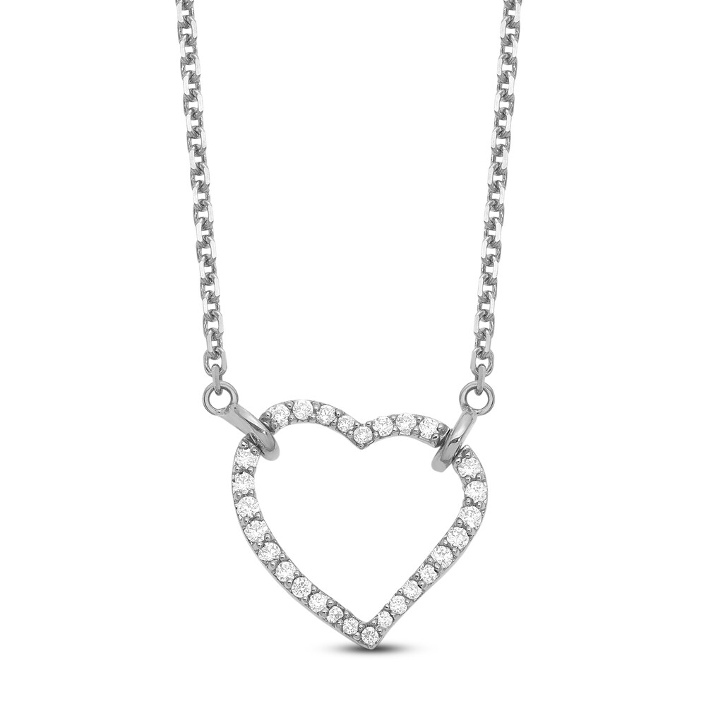 Heart Necklace Diamond Accents 14K White Gold OGQi9ris