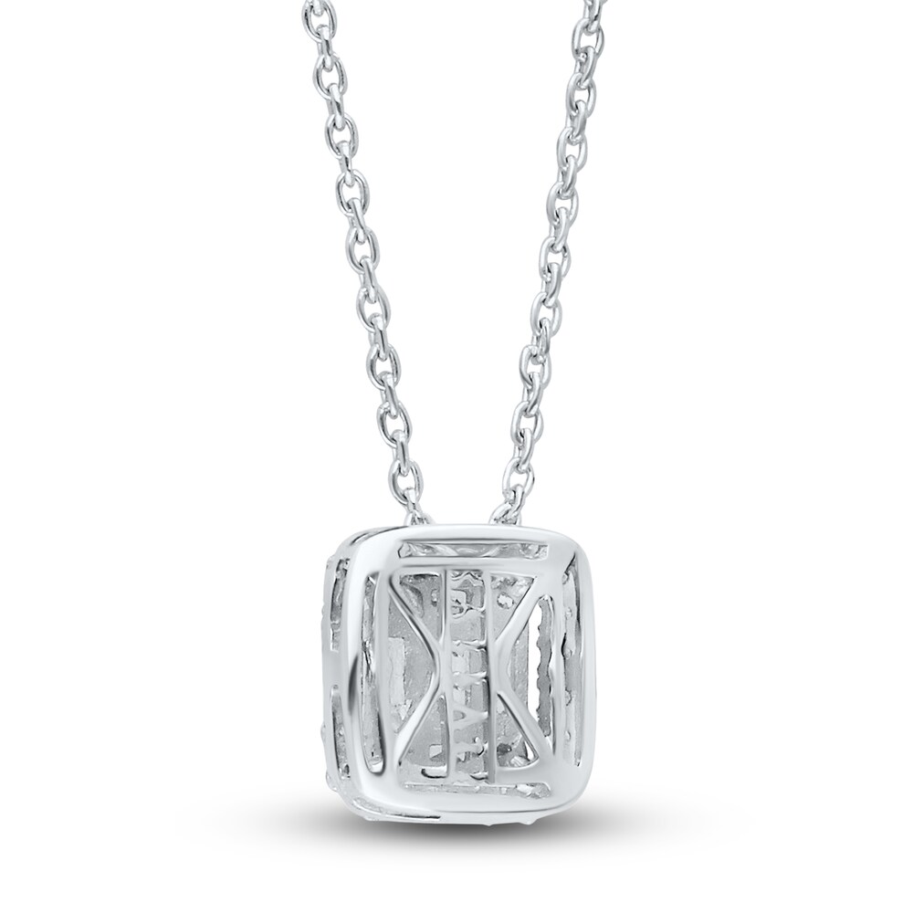 Kallati Diamond Pendant Necklace 1/4 ct tw Baguette/Round 14K White Gold 18\" ObmlnuuA Kallati Diamond Pendant Necklace 1/4 ct tw Baguette/Round 14K White Gold 18\" ObmlnuuA