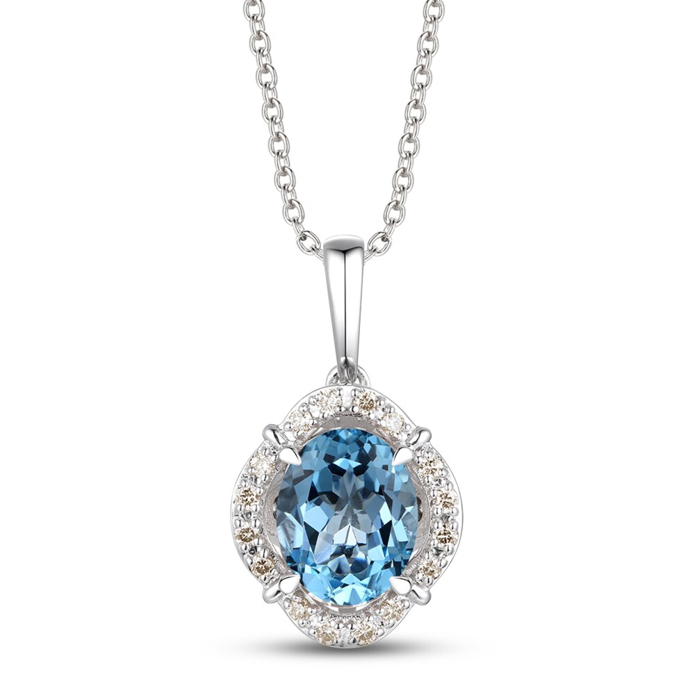 Le Vian Natural Blue Topaz Necklace 1/6 ct tw Diamonds 14K Vanilla Gold OcPyGePW Le Vian Natural Blue Topaz Necklace 1/6 ct tw Diamonds 14K Vanilla Gold OcPyGePW