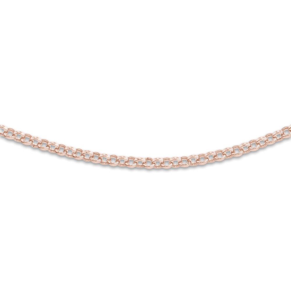Rolo Chain Choker Necklace 14K Rose Gold 13\" Ok3JASy2 Rolo Chain Choker Necklace 14K Rose Gold 13\" Ok3JASy2