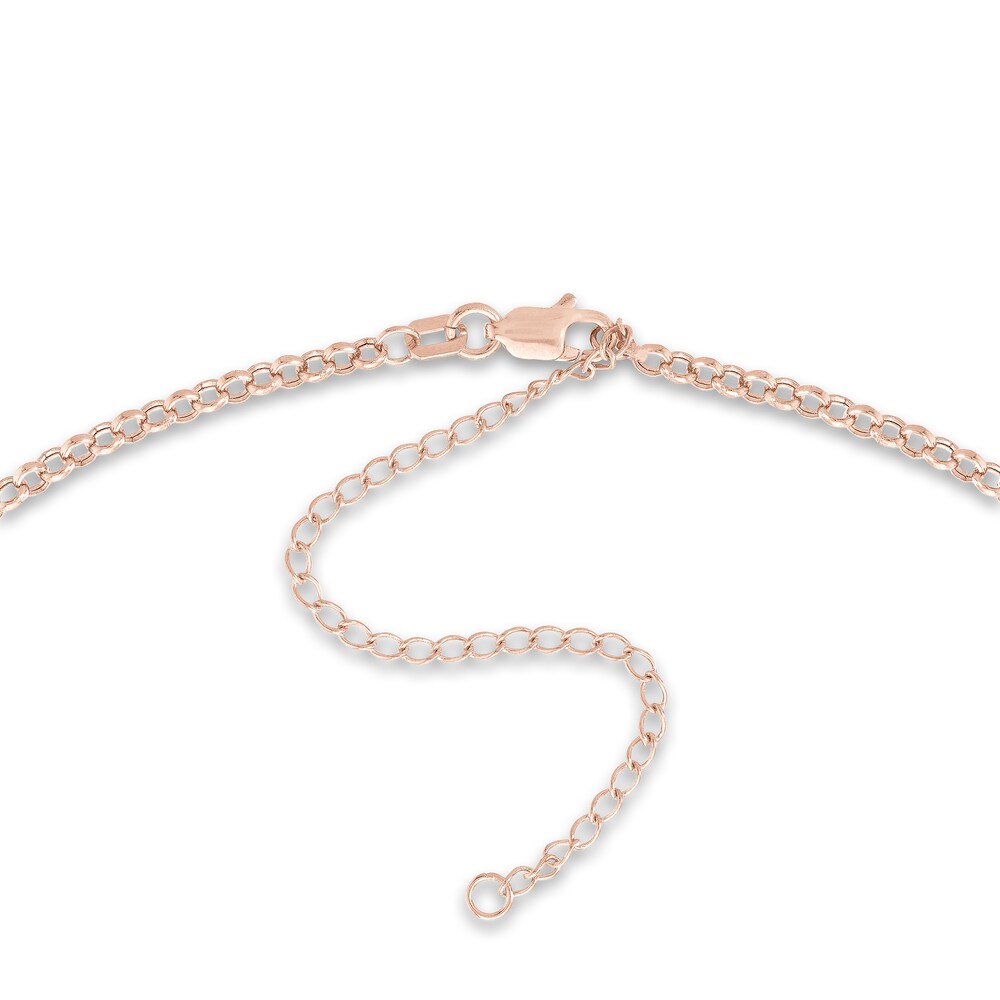 Rolo Chain Choker Necklace 14K Rose Gold 13\" Ok3JASy2 Rolo Chain Choker Necklace 14K Rose Gold 13\" Ok3JASy2