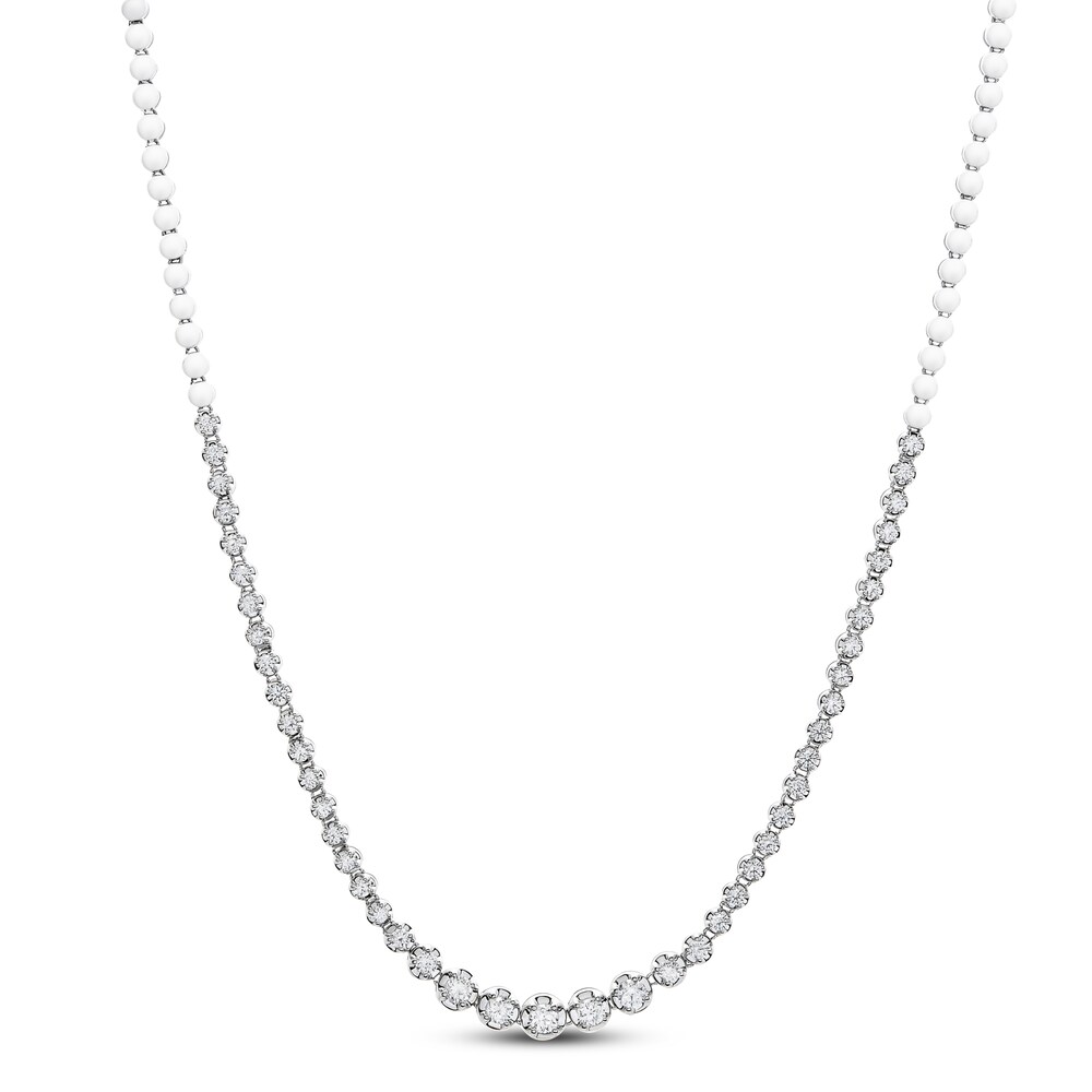 Diamond Necklace 2 ct tw Round 14K White Gold OpxjGkeO Diamond Necklace 2 ct tw Round 14K White Gold OpxjGkeO