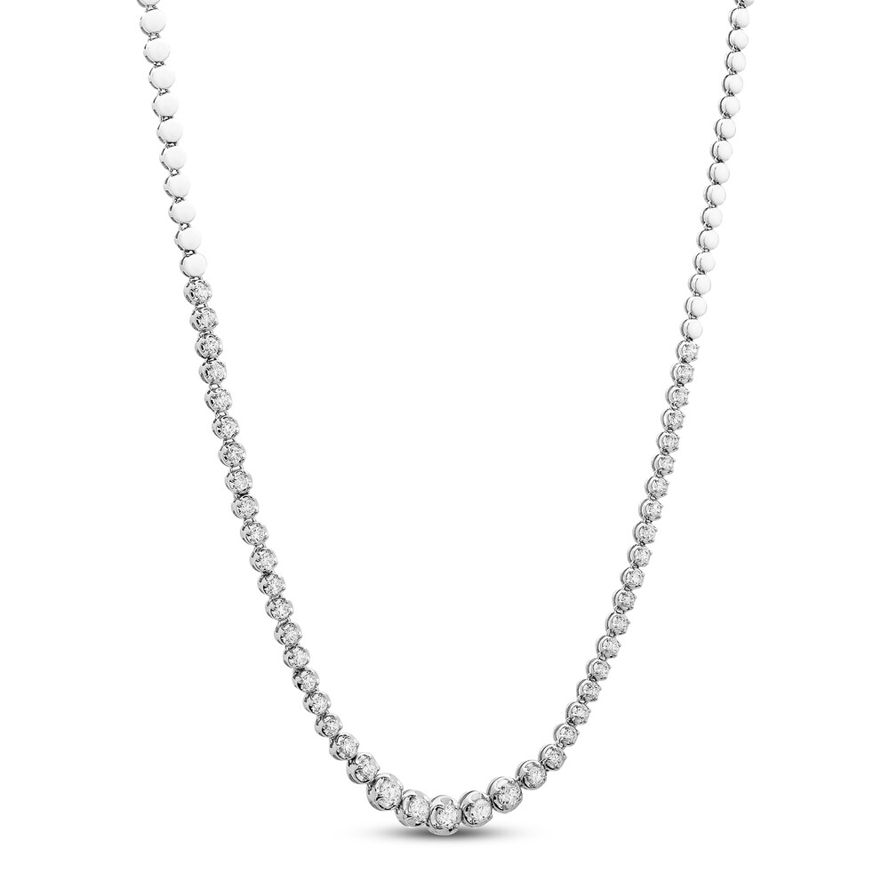 Diamond Necklace 2 ct tw Round 14K White Gold OpxjGkeO Diamond Necklace 2 ct tw Round 14K White Gold OpxjGkeO