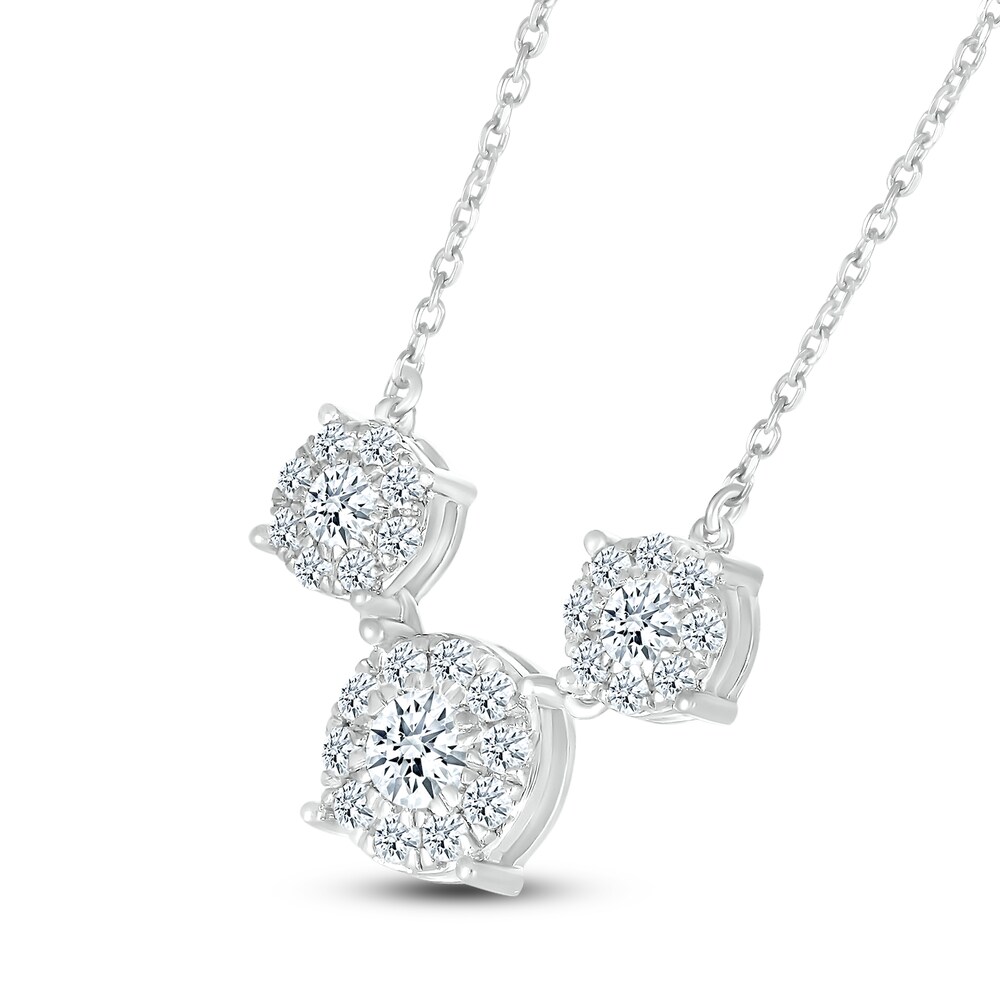 Diamond Necklace 5/8 ct tw Round 10K White Gold 18\" Owt90owK Diamond Necklace 5/8 ct tw Round 10K White Gold 18\" Owt90owK