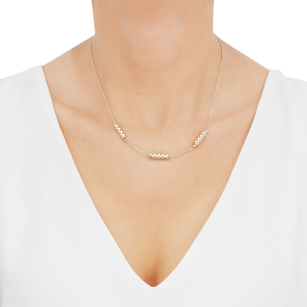 Italia D\'Oro Triple Bar Station Necklace 14K Yellow Gold 17.5\" Ozjh9iaH Italia D\'Oro Triple Bar Station Necklace 14K Yellow Gold 17.5\" Ozjh9iaH