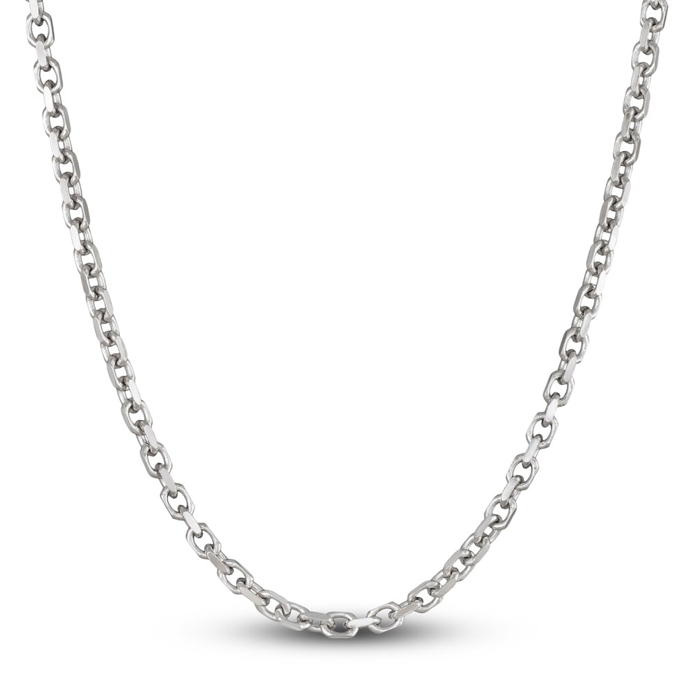 Men's Diamond Cut Cable Chain Necklace Sterling Silver 5.0mm 20" P7wlUFaR