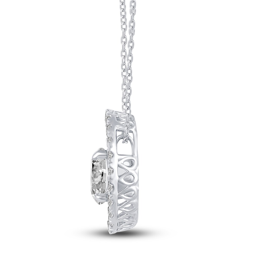 Certified Lab-Created Diamond Jacket Pendant Necklace 2 ct tw Round 14K White Gold 18\" PS6N9bFX Certified Lab-Created Diamond Jacket Pendant Necklace 2 ct tw Round 14K White Gold 18\" PS6N9bFX