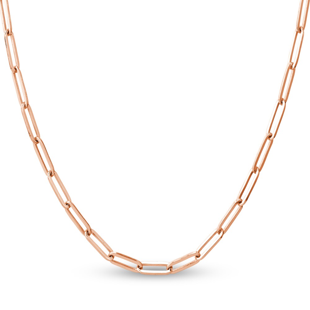 Paper Clip Chain Necklace 14K Rose Gold 20" Pm7UlYNe Paper Clip Chain Necklace 14K Rose Gold 20" Pm7UlYNe