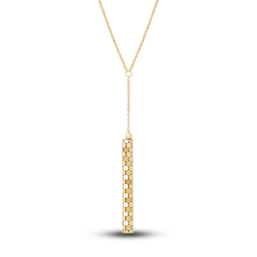 Italia D'Oro Lariat Bar Drop Pendant Necklace 14K Yellow Gold 17.5" Q9yTZMlu Italia D'Oro Lariat Bar Drop Pendant Necklace 14K Yellow Gold 17.5" Q9yTZMlu