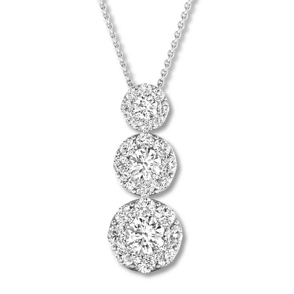 Diamond Necklace 1 carat tw Round 14K White Gold 16-18" Adj. QA1wBmn4 Diamond Necklace 1 carat tw Round 14K White Gold 16-18" Adj. QA1wBmn4