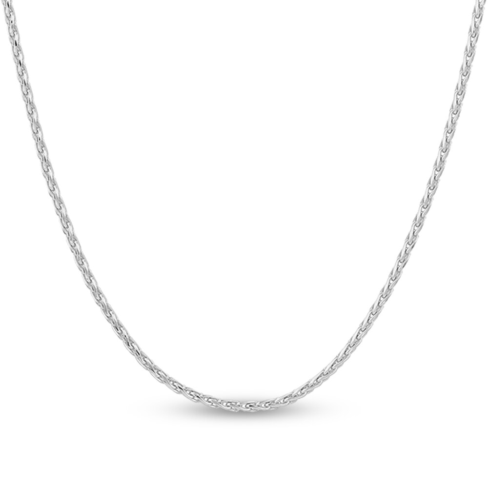 Diamond-Cut Round Wheat Chain Necklace 14K White Gold 18" QaUQP9r7 Diamond-Cut Round Wheat Chain Necklace 14K White Gold 18" QaUQP9r7