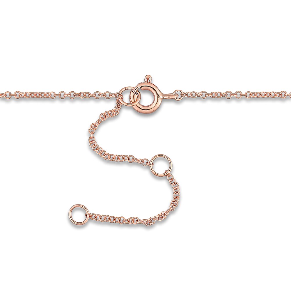 Diamond Necklace 1/6 ct tw Baguette/Round 14K Rose Gold 16\" QeQlcjIi Diamond Necklace 1/6 ct tw Baguette/Round 14K Rose Gold 16\" QeQlcjIi