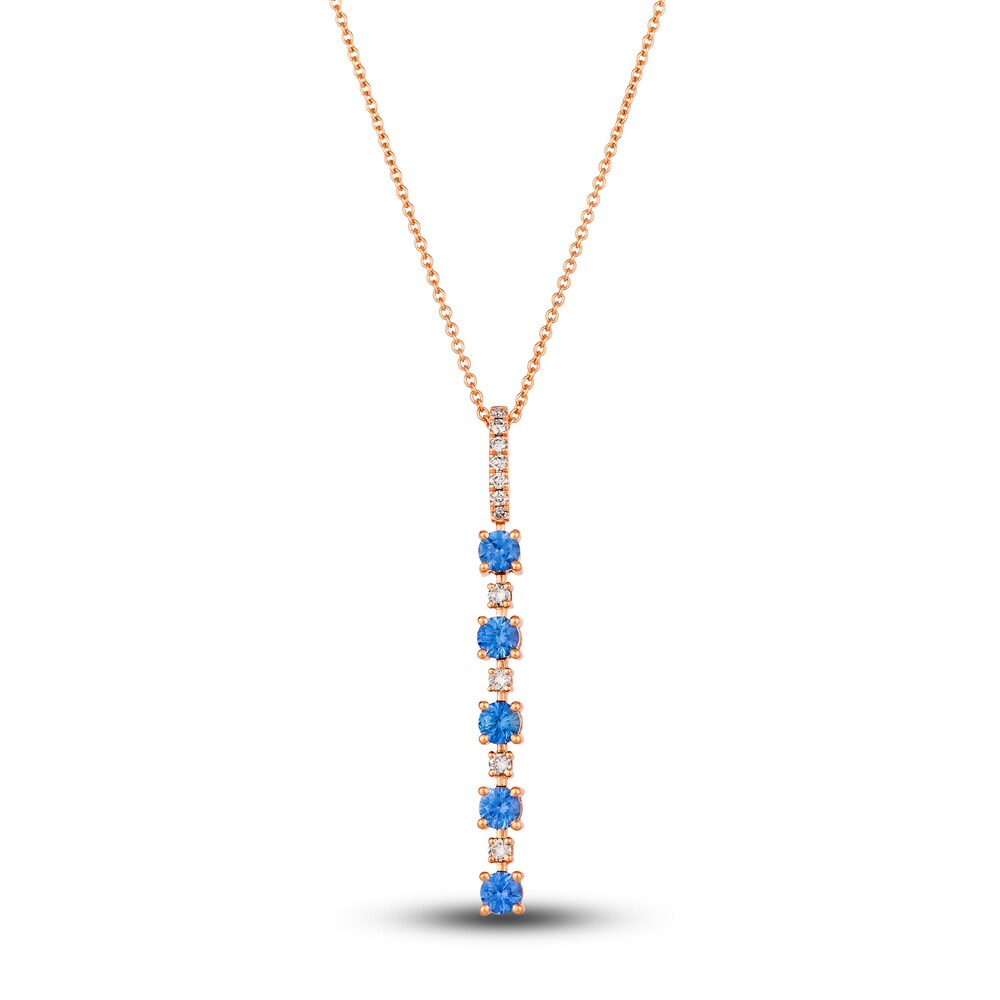 Le Vian Natural Blue Sapphire Necklace 1/8 ct tw Diamonds 14K Strawberry Gold QhvyLchw Le Vian Natural Blue Sapphire Necklace 1/8 ct tw Diamonds 14K Strawberry Gold QhvyLchw