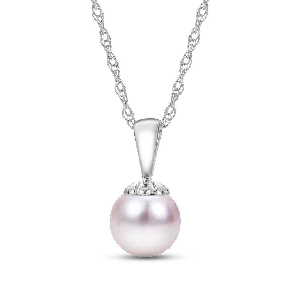Cultured Akoya Pearl Necklace 14K White Gold 18" Qi1lmHlE Cultured Akoya Pearl Necklace 14K White Gold 18" Qi1lmHlE