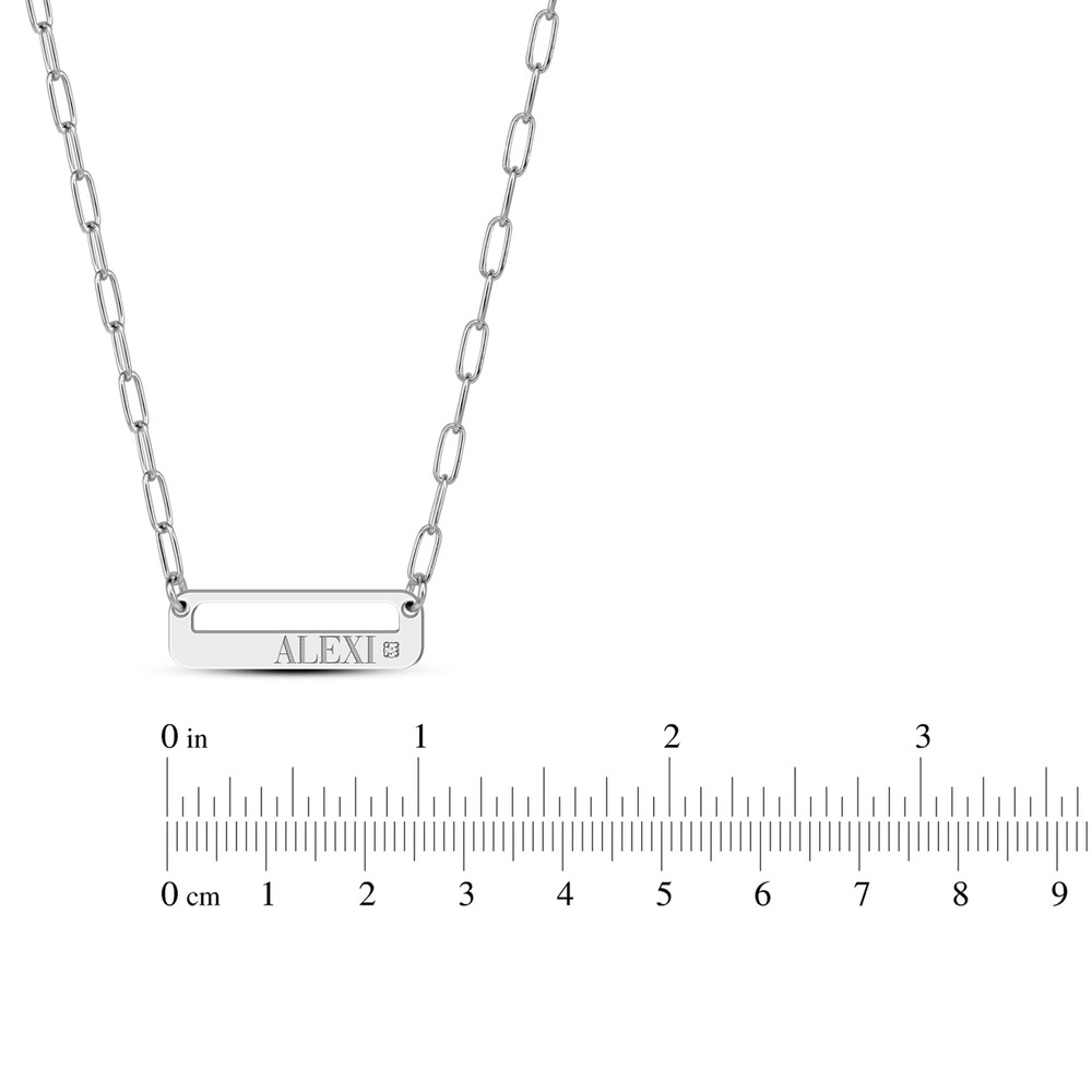 High-Polish Name Link Necklace Diamond Accent Sterling Silver 18\" Qx35dN7U High-Polish Name Link Necklace Diamond Accent Sterling Silver 18\" Qx35dN7U
