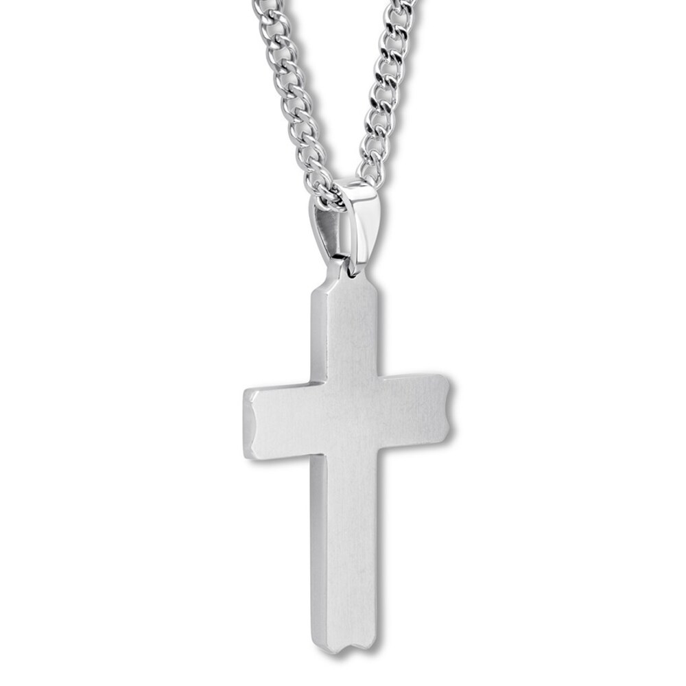 Cross Necklace 1/20 ct tw Diamonds Stainless Steel R29ez4d3 Cross Necklace 1/20 ct tw Diamonds Stainless Steel R29ez4d3