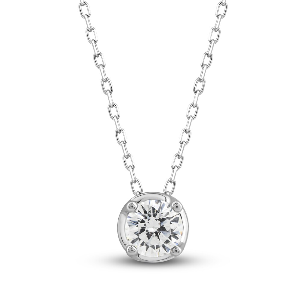 Diamond Pendant Necklace 1 ct tw Round 10K White Gold 18\" RIaXq8pb Diamond Pendant Necklace 1 ct tw Round 10K White Gold 18\" RIaXq8pb