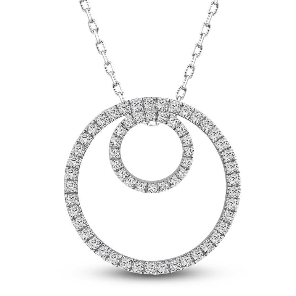 Diamond Pendant Necklace 1 ct tw Round 10K White Gold 18\" RIaXq8pb Diamond Pendant Necklace 1 ct tw Round 10K White Gold 18\" RIaXq8pb