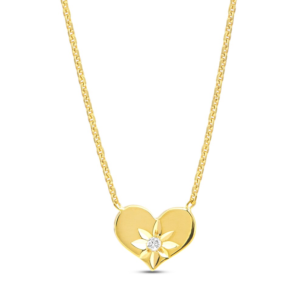 Diamond Accent Heart Necklace 14K Yellow Gold 16" RbNpFkp0 Diamond Accent Heart Necklace 14K Yellow Gold 16" RbNpFkp0