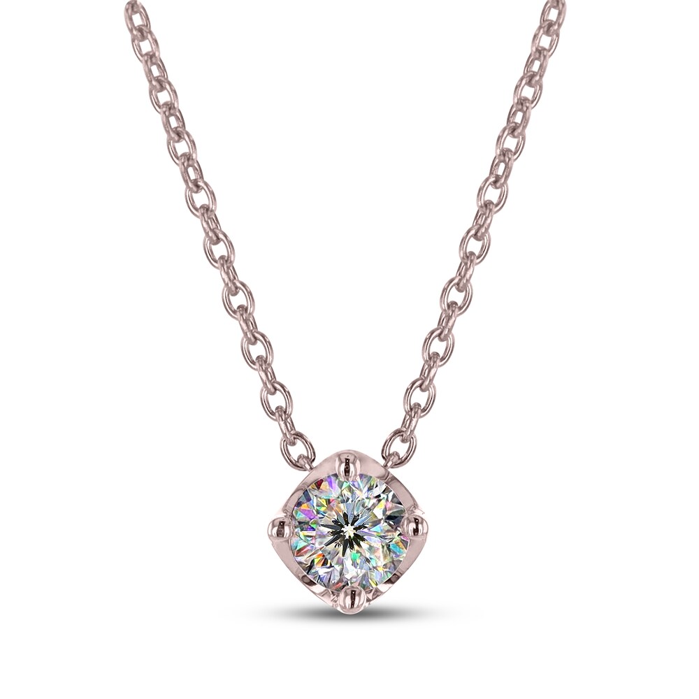 THE LEO First Light Diamond Solitaire Necklace 1/4 carat Round 14K Rose Gold (I1/I) Rm27Ar3X THE LEO First Light Diamond Solitaire Necklace 1/4 carat Round 14K Rose Gold (I1/I) Rm27Ar3X