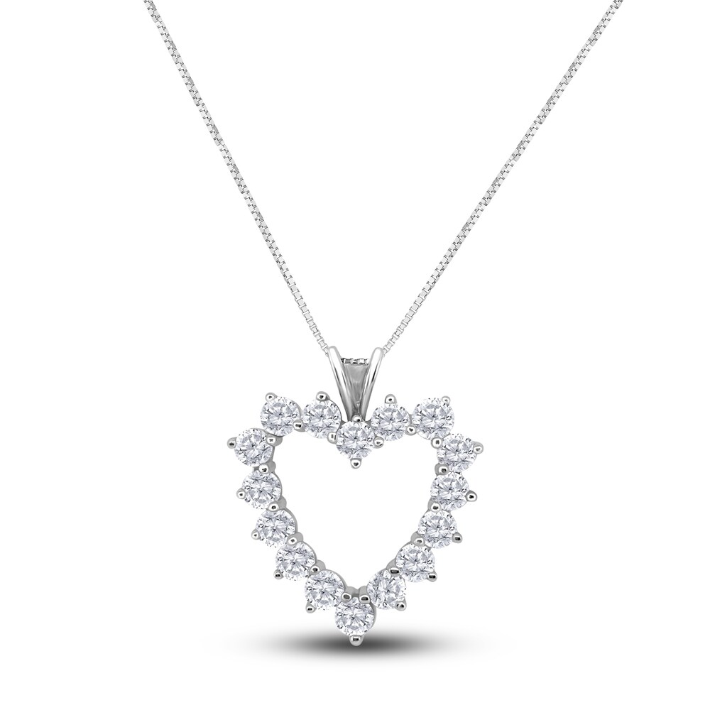 Diamond Pendant Necklace 2-1/2 ct tw Round 14K White Gold 18" Ry1GLWNs Diamond Pendant Necklace 2-1/2 ct tw Round 14K White Gold 18" Ry1GLWNs