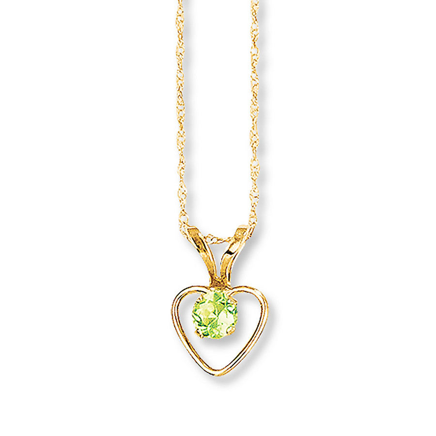 Peridot Heart Necklace 14K Yellow Gold S64bRuzL Peridot Heart Necklace 14K Yellow Gold S64bRuzL