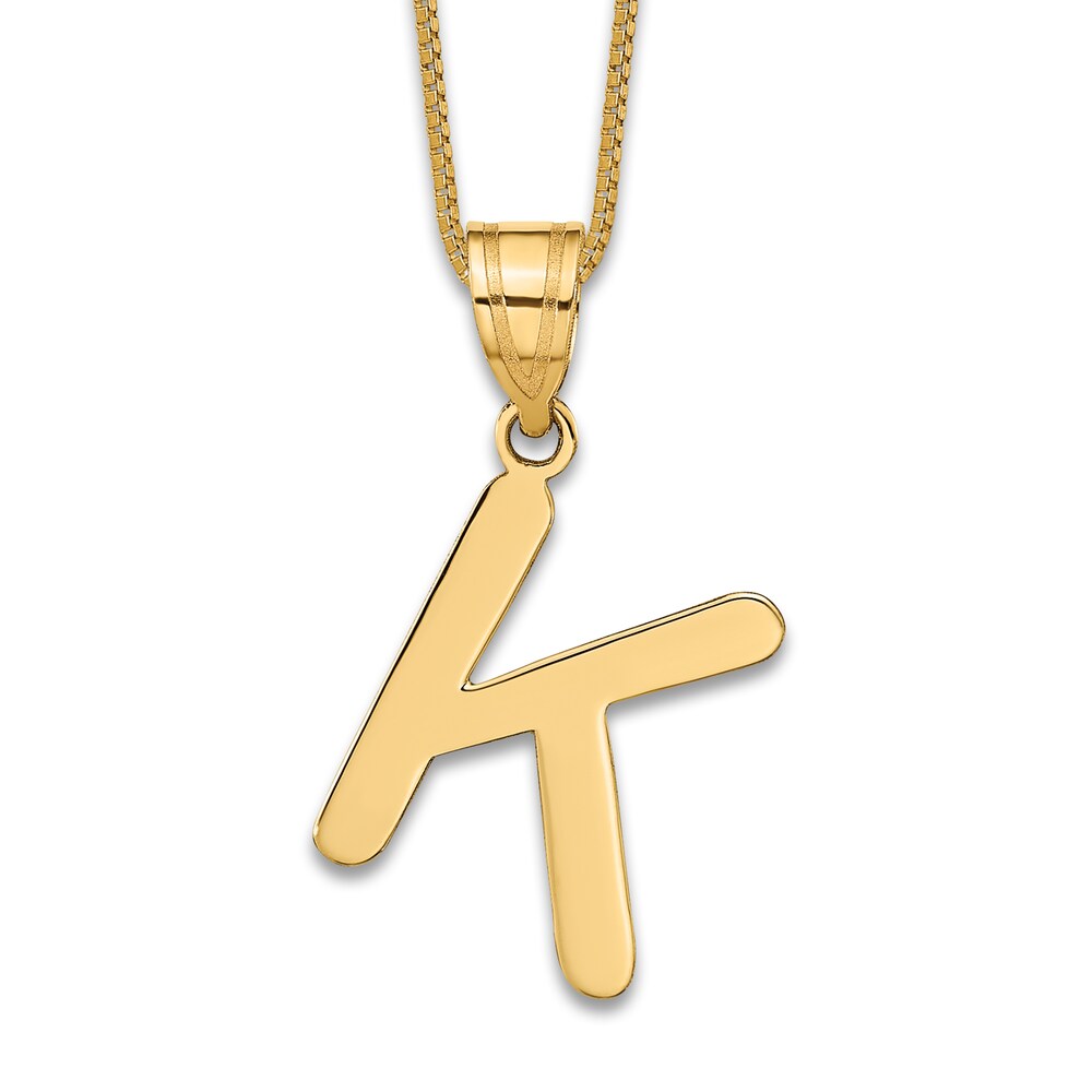 Initial K Charm 14K Yellow Gold 18" SK3KyGpw Initial K Charm 14K Yellow Gold 18" SK3KyGpw
