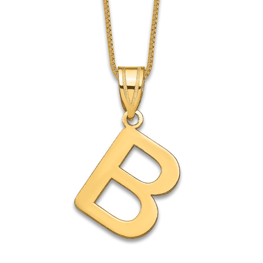 Initial B Charm 14K Yellow Gold 18" SOW4ZQsK Initial B Charm 14K Yellow Gold 18" SOW4ZQsK