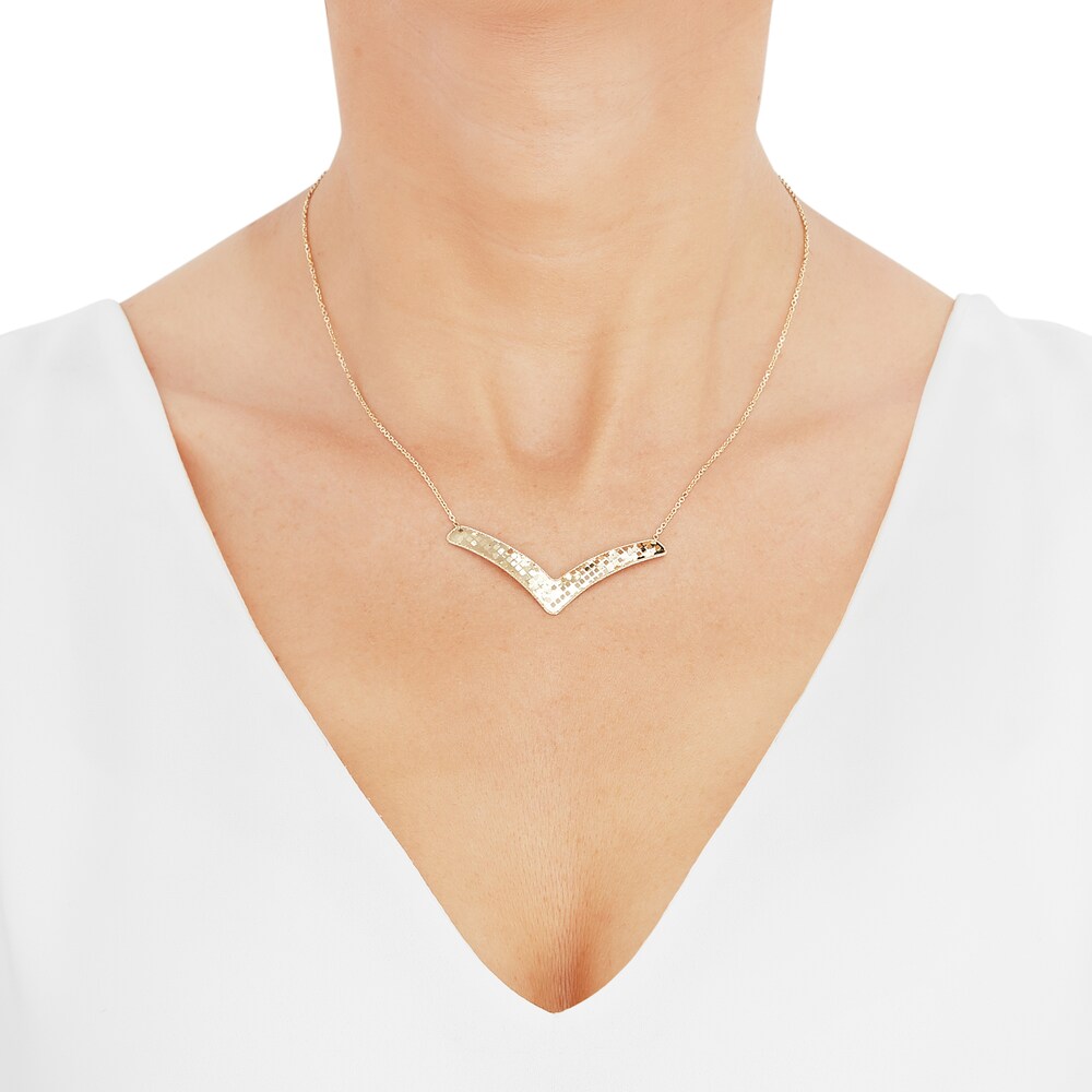 Italia D\'Oro Arrow Necklace 14K Yellow Gold 16.5\" SQFVazLS Italia D\'Oro Arrow Necklace 14K Yellow Gold 16.5\" SQFVazLS