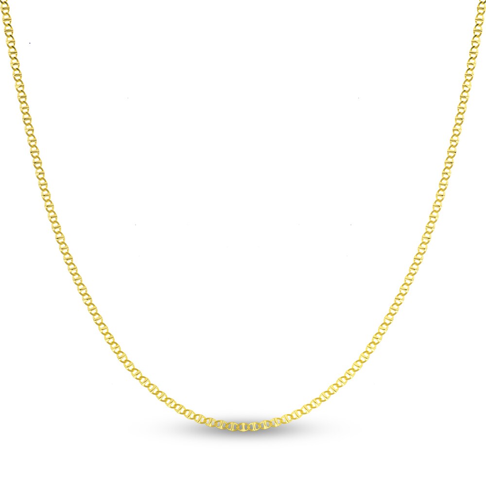 Flat Mariner Chain Necklace 14K Yellow Gold 16" SQKSPT5K Flat Mariner Chain Necklace 14K Yellow Gold 16" SQKSPT5K