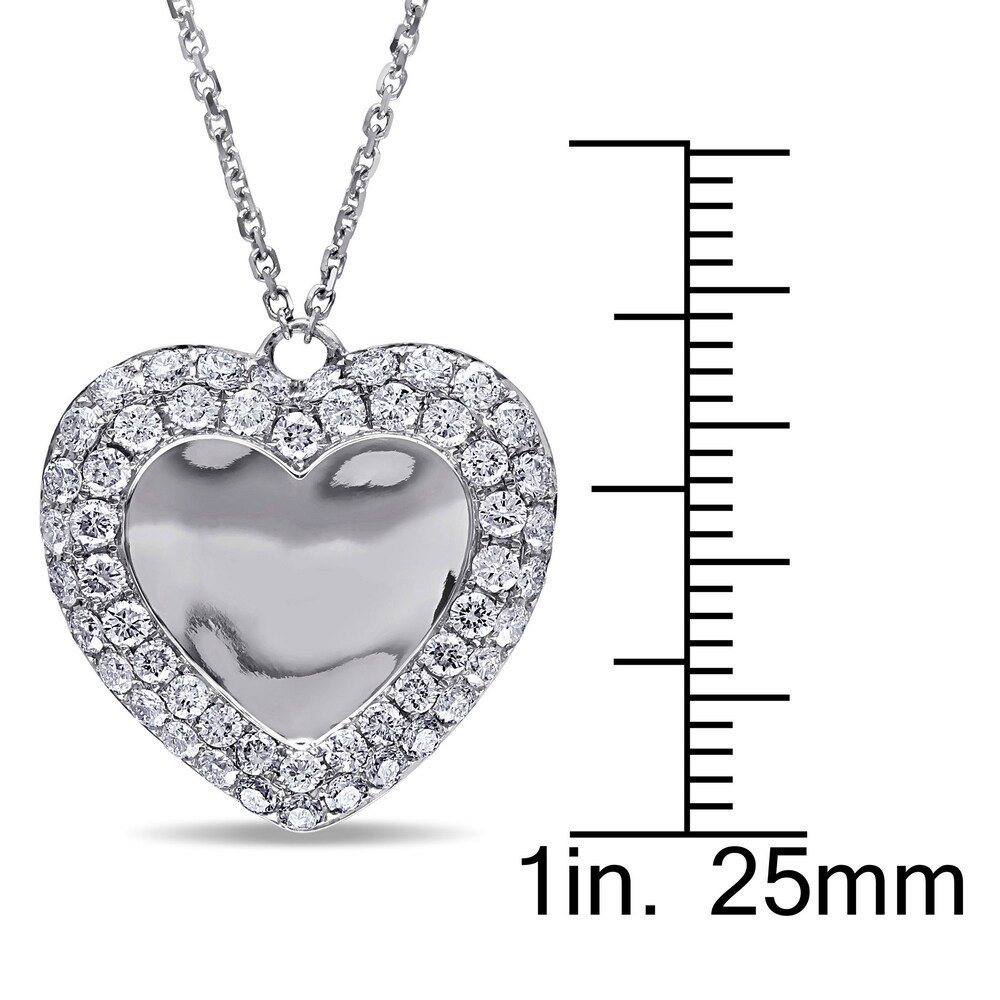 Diamond Heart Pendant Necklace 1 ct tw Round 14K White Gold 17\" Sb7W52nu Diamond Heart Pendant Necklace 1 ct tw Round 14K White Gold 17\" Sb7W52nu