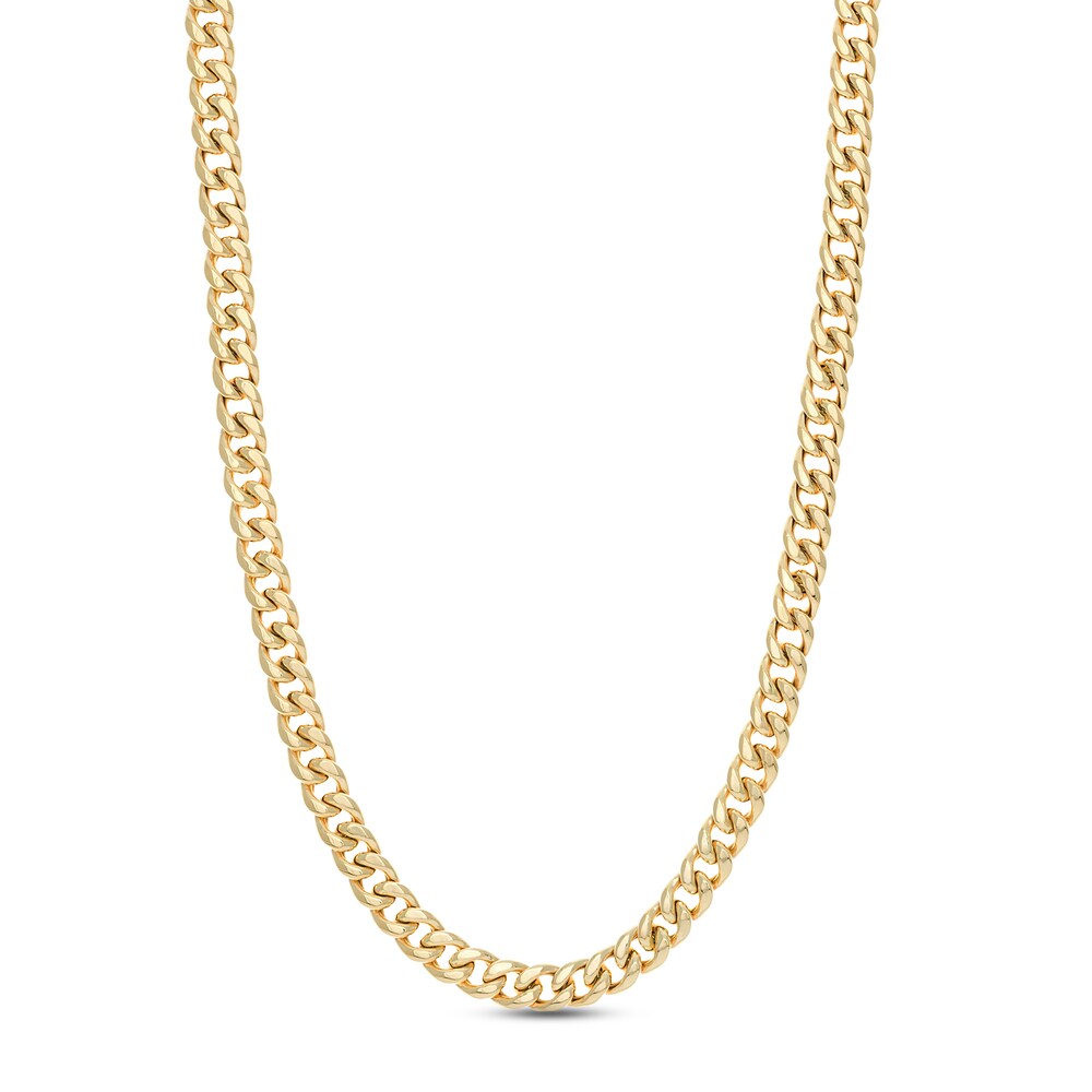 Men's Cuban Link Necklace 14K Yellow Gold 26" SfEZZoru