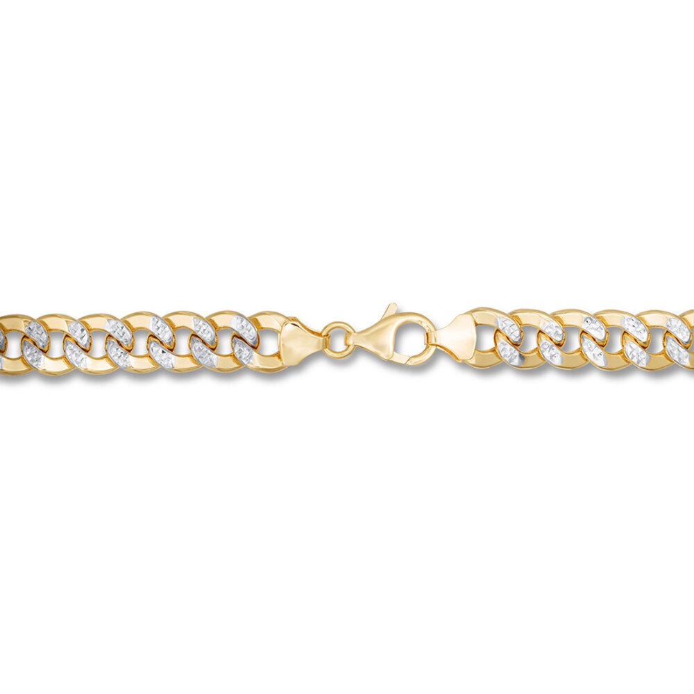 Curb Chain Necklace 10K Two-Tone Gold SkoTUQbS