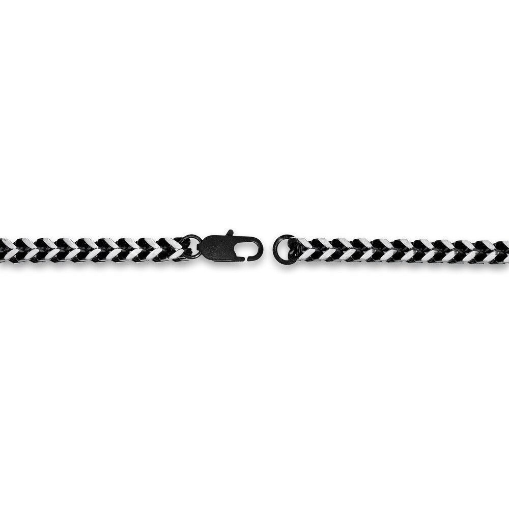 Men\'s Foxtail Chain Necklace/Bracelet Set Black Ion-Plated Stainless Steel Sx7GHFE9 Men\'s Foxtail Chain Necklace/Bracelet Set Black Ion-Plated Stainless Steel Sx7GHFE9