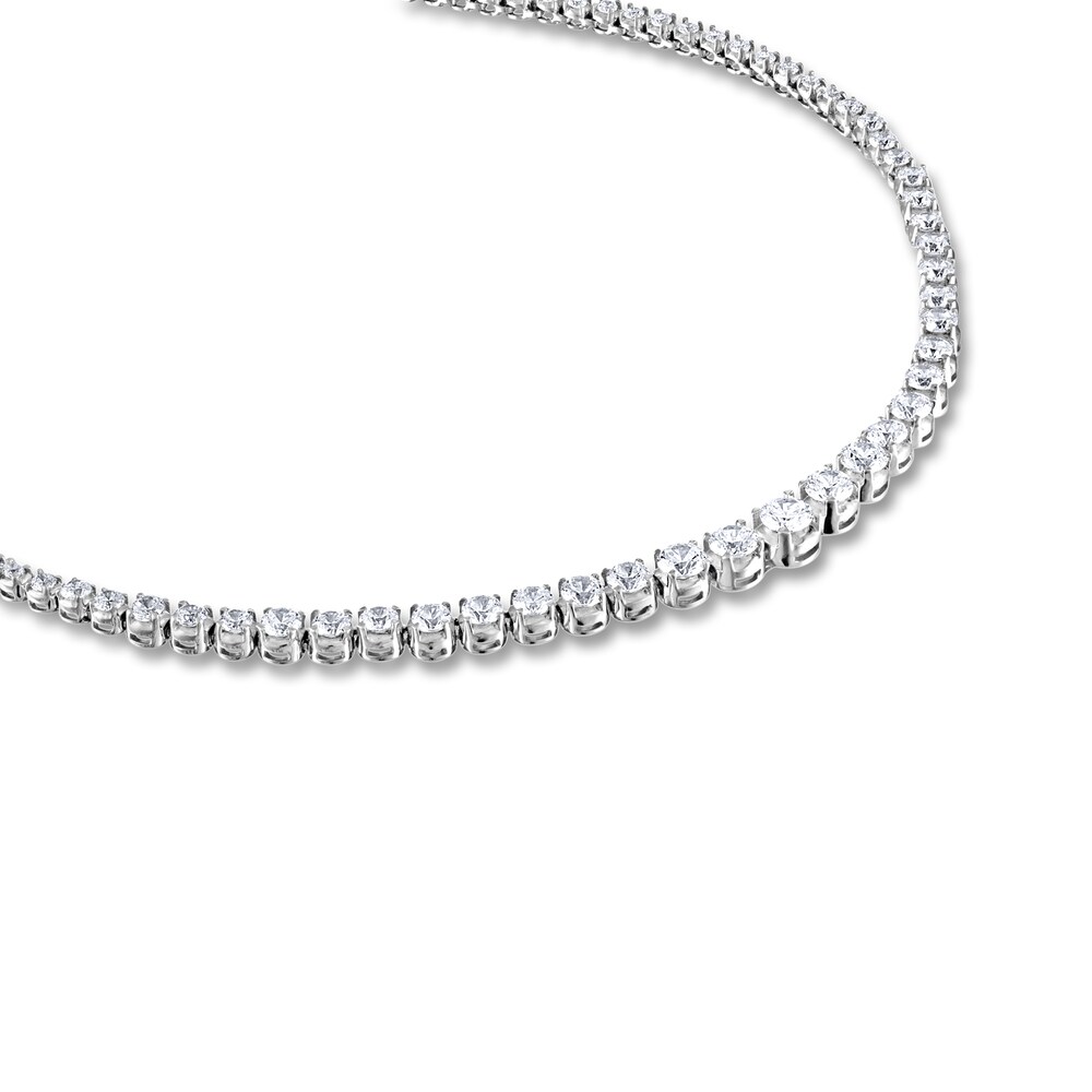 Diamond Tennis Necklace 4 ct tw Round 14K White Gold 16\" T2BmaElh Diamond Tennis Necklace 4 ct tw Round 14K White Gold 16\" T2BmaElh