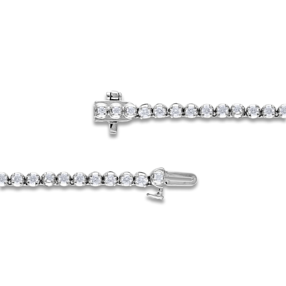 Diamond Tennis Necklace 4 ct tw Round 14K White Gold 16\" T2BmaElh Diamond Tennis Necklace 4 ct tw Round 14K White Gold 16\" T2BmaElh
