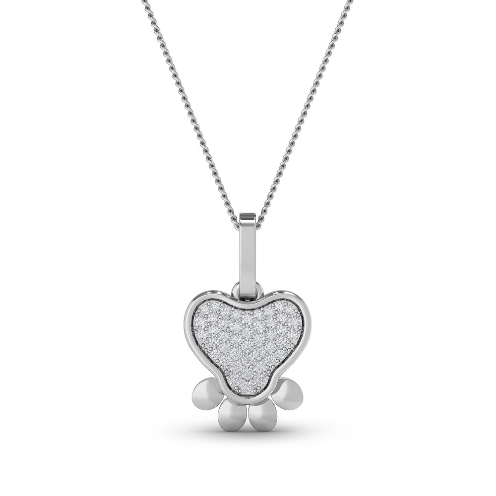 Diamond Paw Pendant Necklace 1/10 ct tw Round 10K White Gold/Rhodium 18" T2kUoVA1 Diamond Paw Pendant Necklace 1/10 ct tw Round 10K White Gold/Rhodium 18" T2kUoVA1