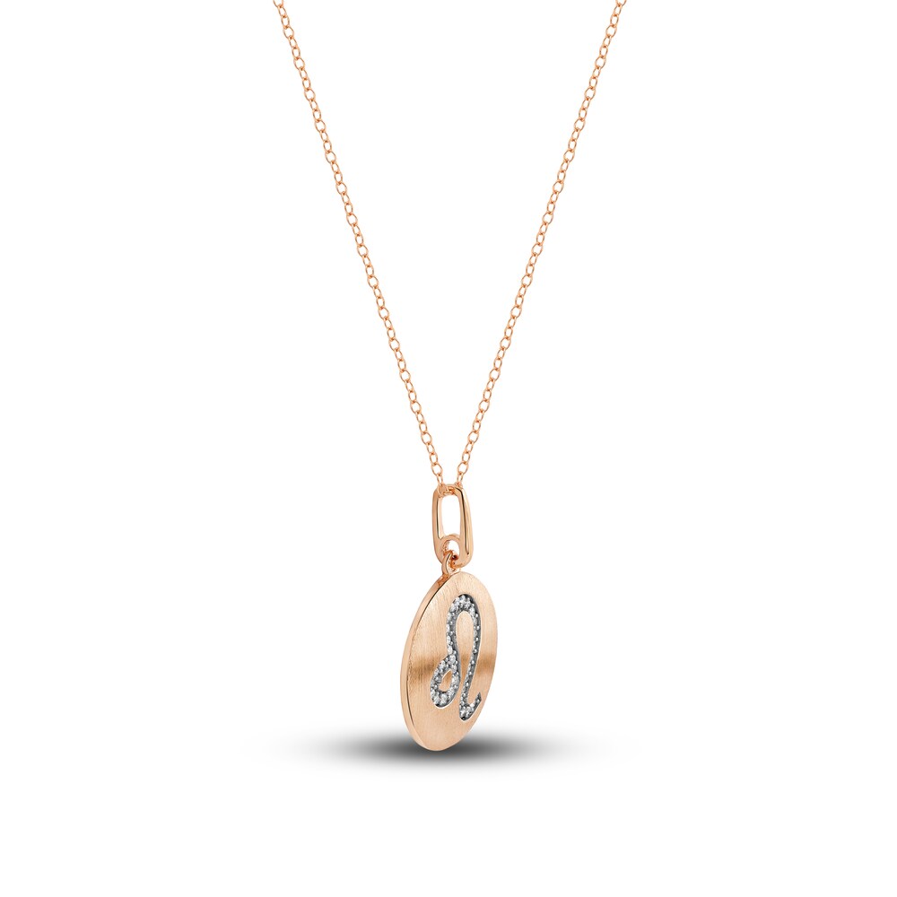 Diamond Leo Zodiac Pendant Necklace 1/10 ct tw Round 14K Rose Gold TZnKlDqb Diamond Leo Zodiac Pendant Necklace 1/10 ct tw Round 14K Rose Gold TZnKlDqb