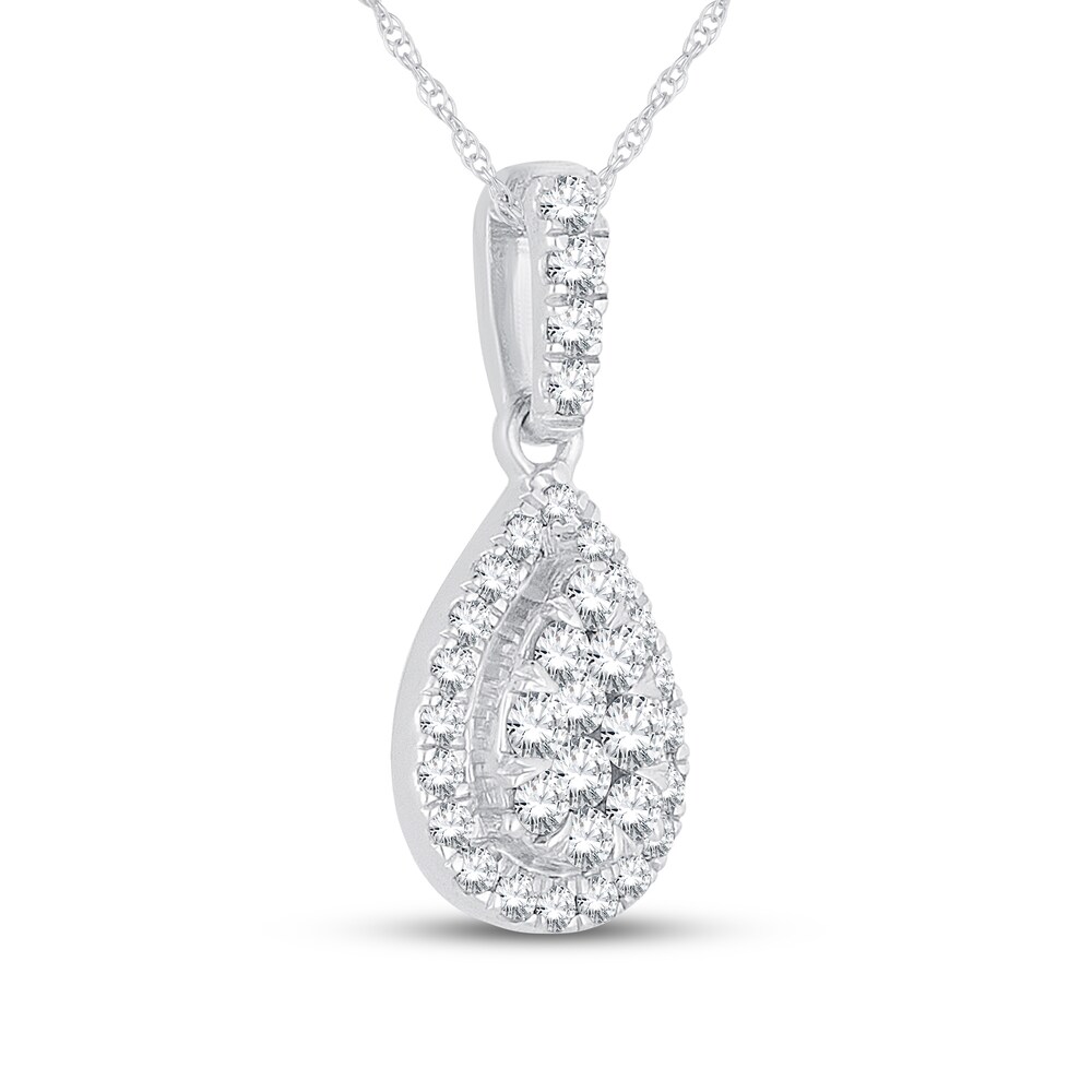 Diamond Necklace 1/4 ct tw Round 10K White Gold Th4Q68xi Diamond Necklace 1/4 ct tw Round 10K White Gold Th4Q68xi