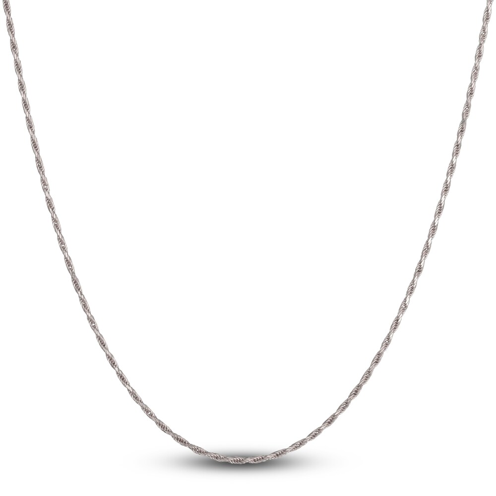 Diamond-Cut Solid Rope Necklace 14K White Gold 18\" 1.18mm Tp6ksZrN Diamond-Cut Solid Rope Necklace 14K White Gold 18\" 1.18mm Tp6ksZrN