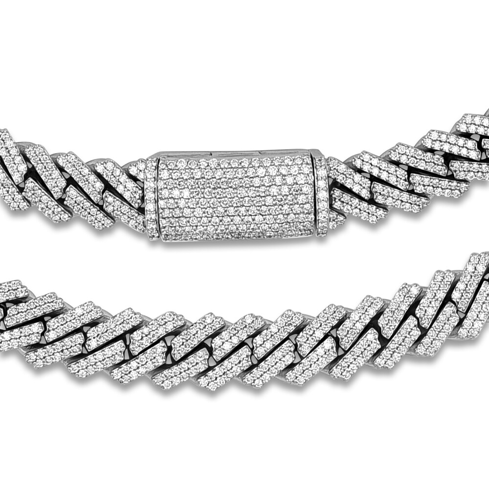 Men\'s Diamond Cuban Link Chain 19 ct tw Round Necklace 10K White Gold 22\" UELj1N6a Men\'s Diamond Cuban Link Chain 19 ct tw Round Necklace 10K White Gold 22\" UELj1N6a